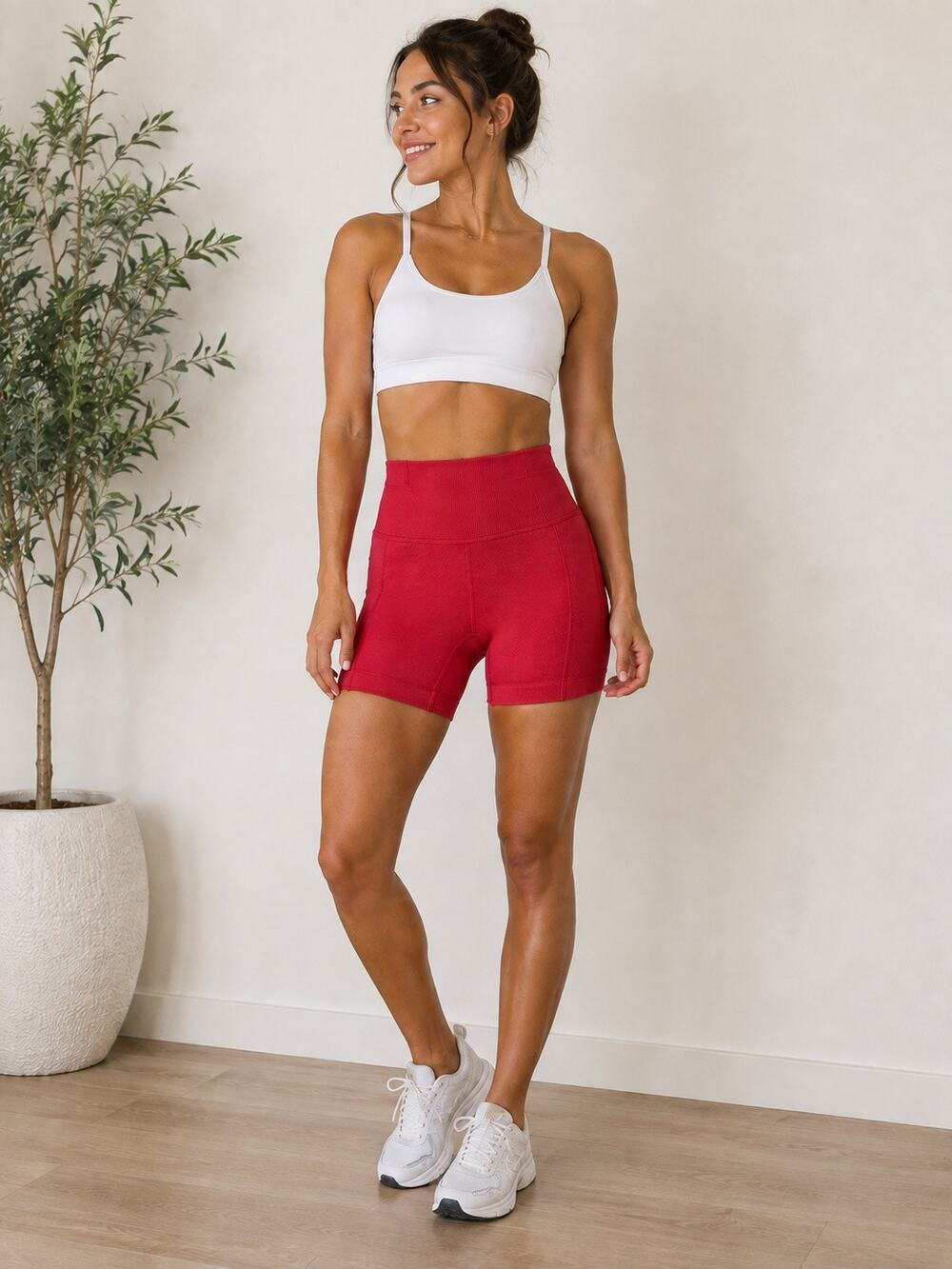 NWT All in Motion Red High Rise 4” Bike Shorts XS